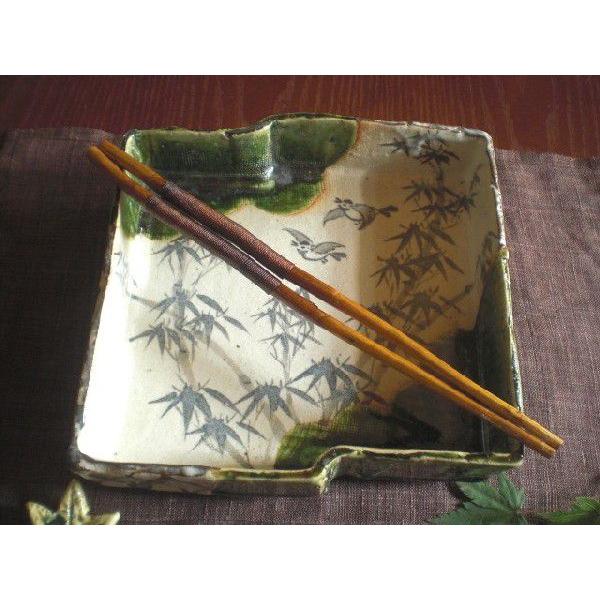 角鉢 織部 誰ケ袖形 平鉢 玉山窯 玉置保夫 G-80の画像