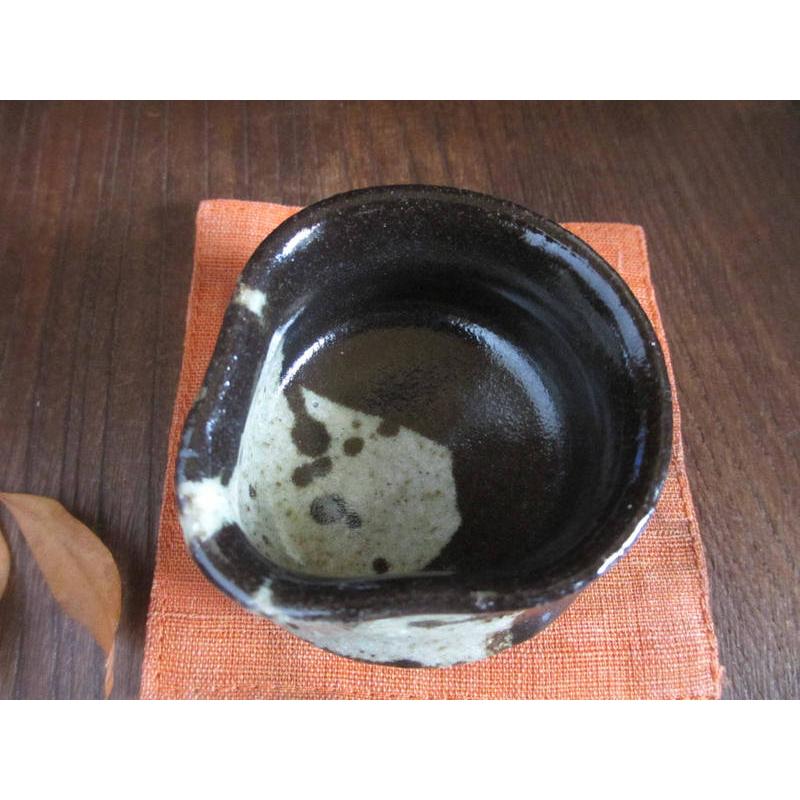 酒器 ぐい呑み 黒織部 窯変 片口 ぐい呑 浜田純理 HA-93の画像