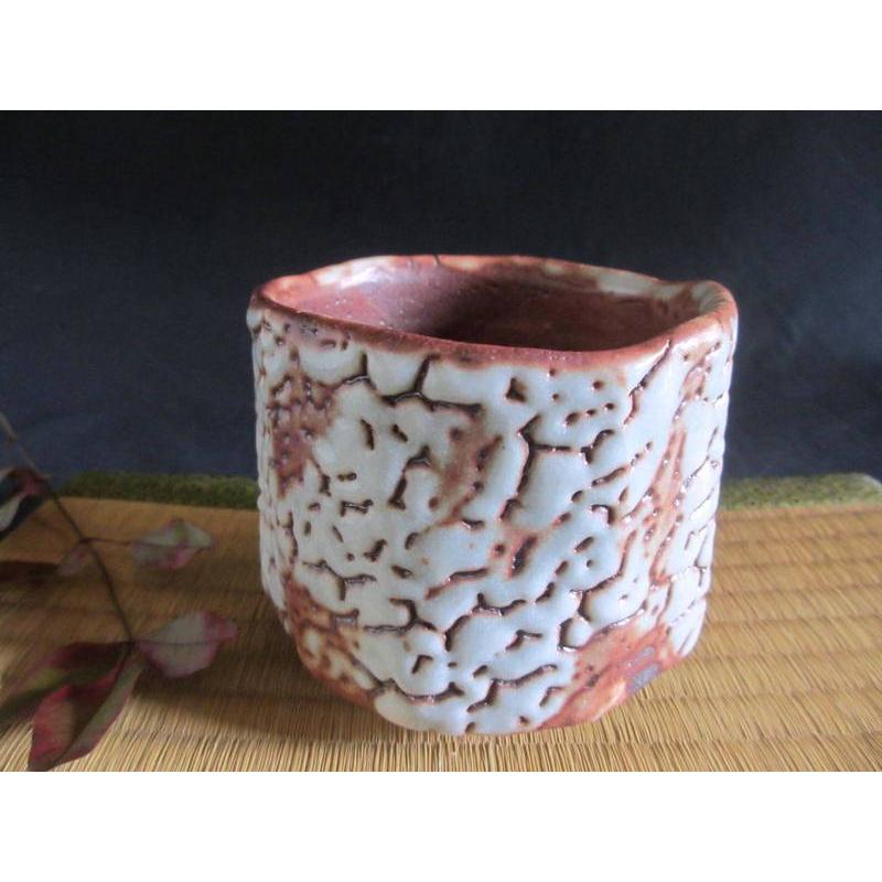 抹茶碗 赤志野 茶碗 源九郎窯・加藤健 KA-9400 : 織部の器 千瓢