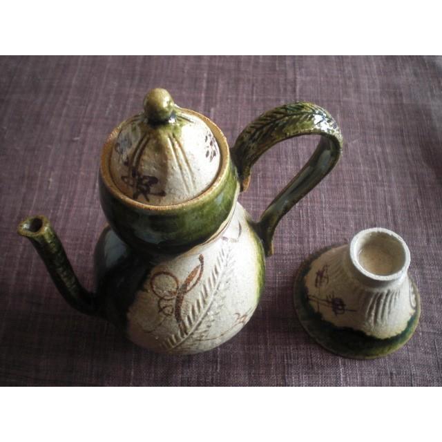 酒器 織部 瓢箪 形手付 酒器組 (桐箱) 玉樹窯 三宅紀保 MY-125の画像
