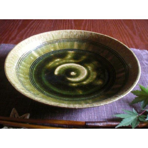 丸鉢 八寸 総織部 櫛目 八寸鉢  野々村浩司 NO-89
