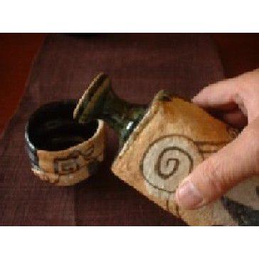 織部焼の徳利◆佐藤和次作◆展示会作品◆早蕨窯 織部焼の徳利◇佐藤和次作◇展示会作品◇早蕨窯