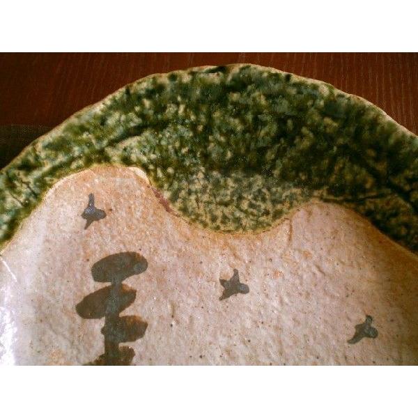 大皿 織部 松絵 尺大皿 佐藤和次 S-163の画像