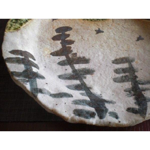 大皿 織部 松絵 尺大皿 佐藤和次 S-163の画像