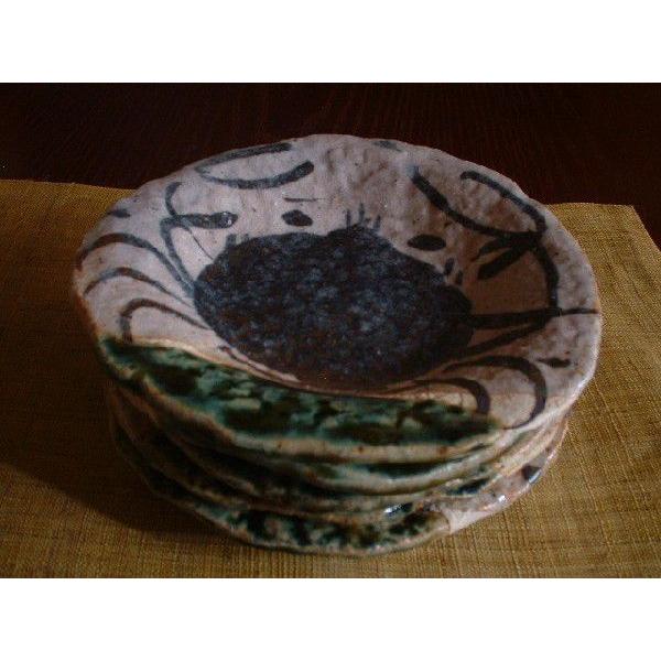 小皿 織部 蟹文 (一皿) 早蕨窯 佐藤和次 S-54 : 織部の器 千瓢 小皿 織部 蟹文 (一皿) 早蕨窯 佐藤和次 S-54 : 織部の器 千瓢