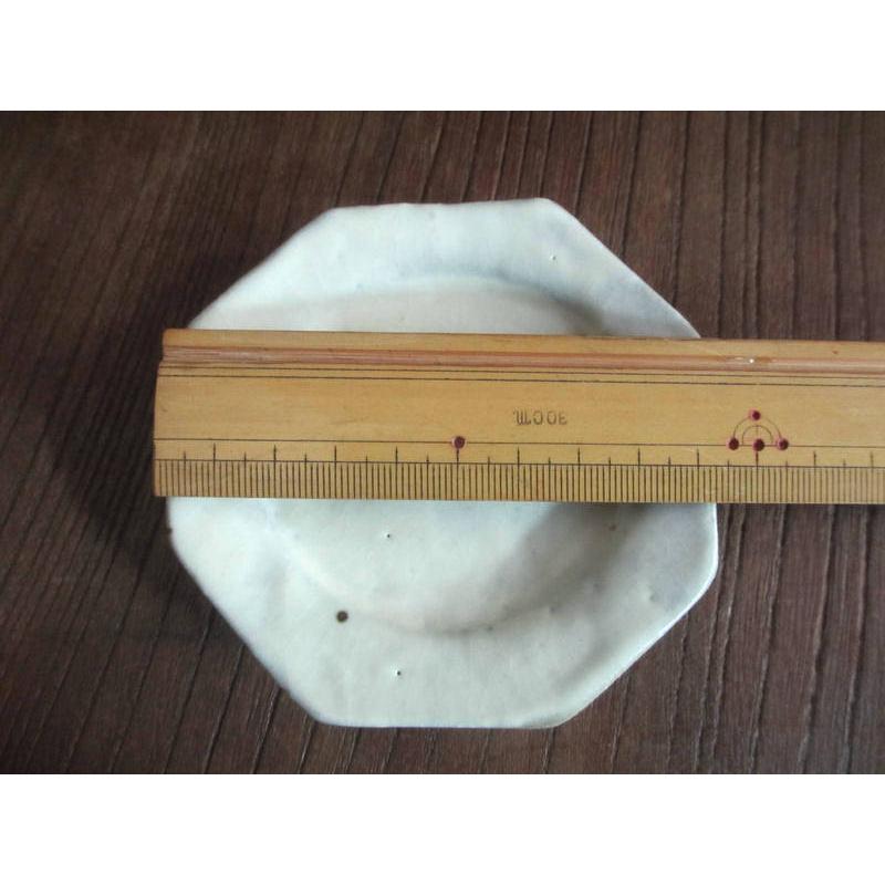 小皿 真珠白 八角豆皿 (5個組) 角田武之作 TU-319 : 織部の器 千瓢