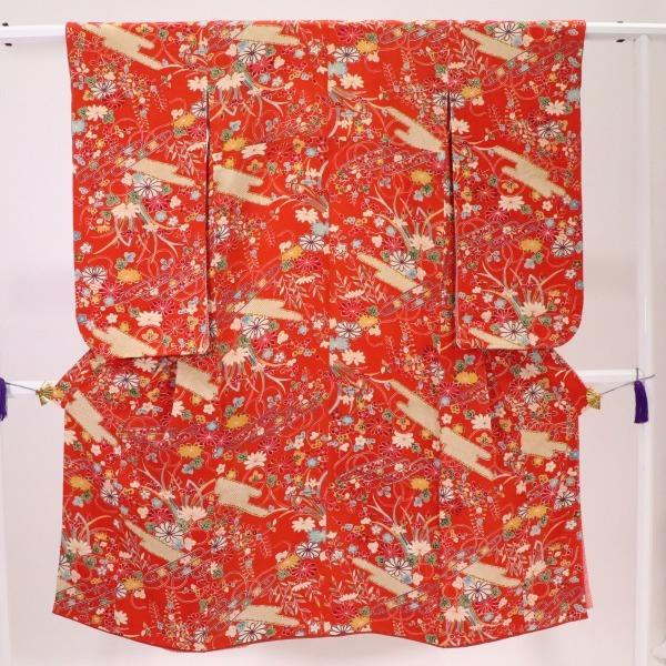 七五三 着物 7歳 日本製 特選 鬼ちりめん 紅型 祝い着 子供 女の子 女児