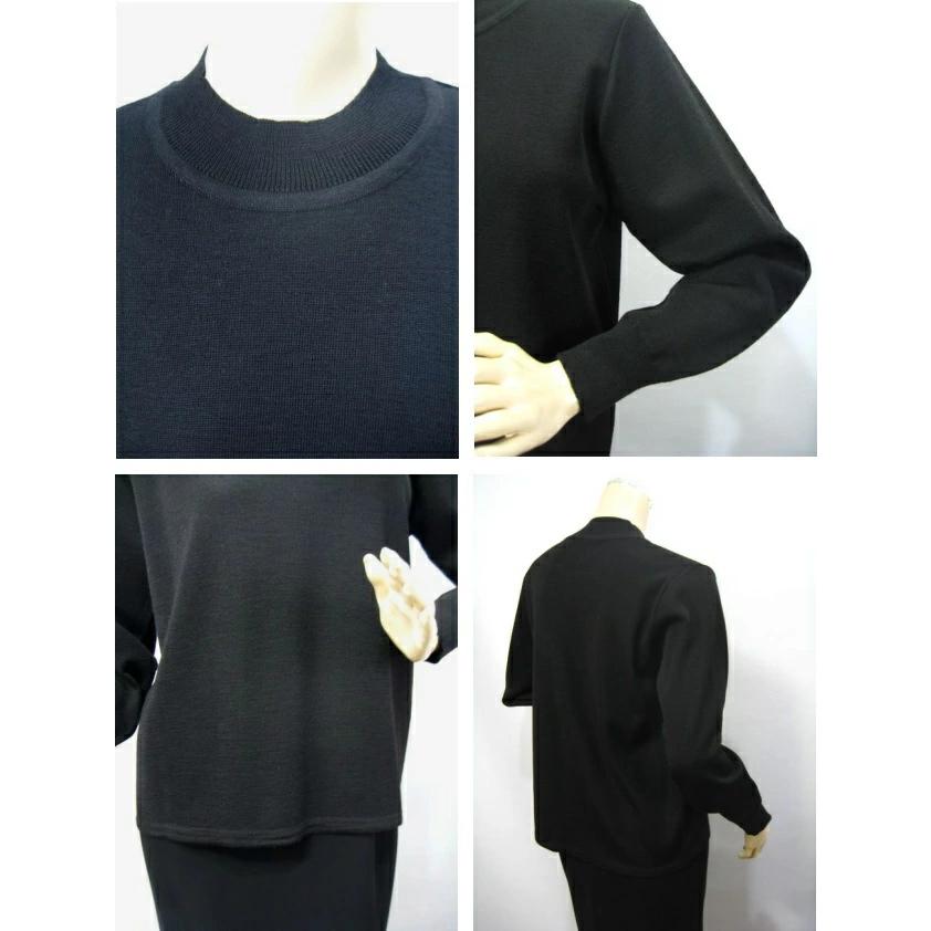 ブラックフォーマル セーター ニット 黒 クルーネック 丸首 毛混