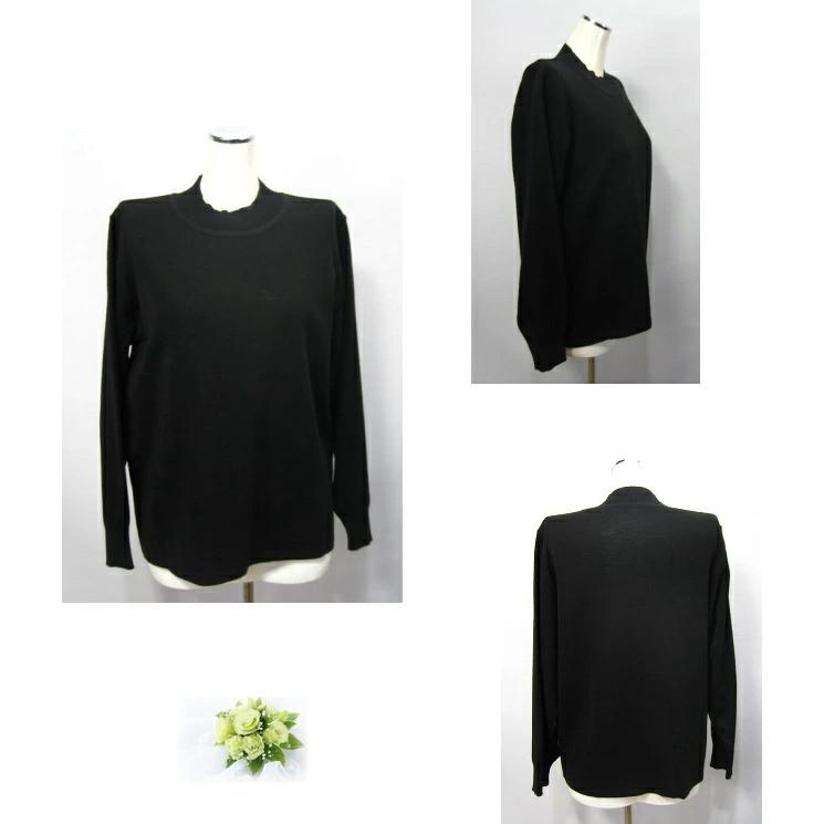 ブラックフォーマル セーター ニット 黒 クルーネック 丸首 毛混