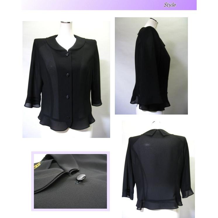 ブラックフォーマル フォーマル ブラウス 夏用 二枚衿 サマー 日本製 礼服 喪服 ミセス レディース シニア M L :tn8990:ミセス