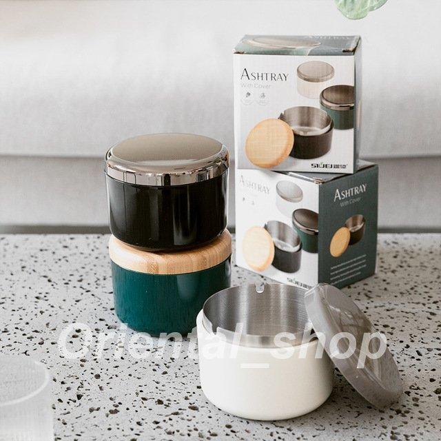 人気新品 灰皿 ふた付き 卓上 おしゃれ ステンレス製 客室 オフィス カー 車 屋外 室内 タバコ 卓上灰皿 蓋付き ビジネス 防風 防臭 持ち運びに便利 父 ギフト East Wind Jp