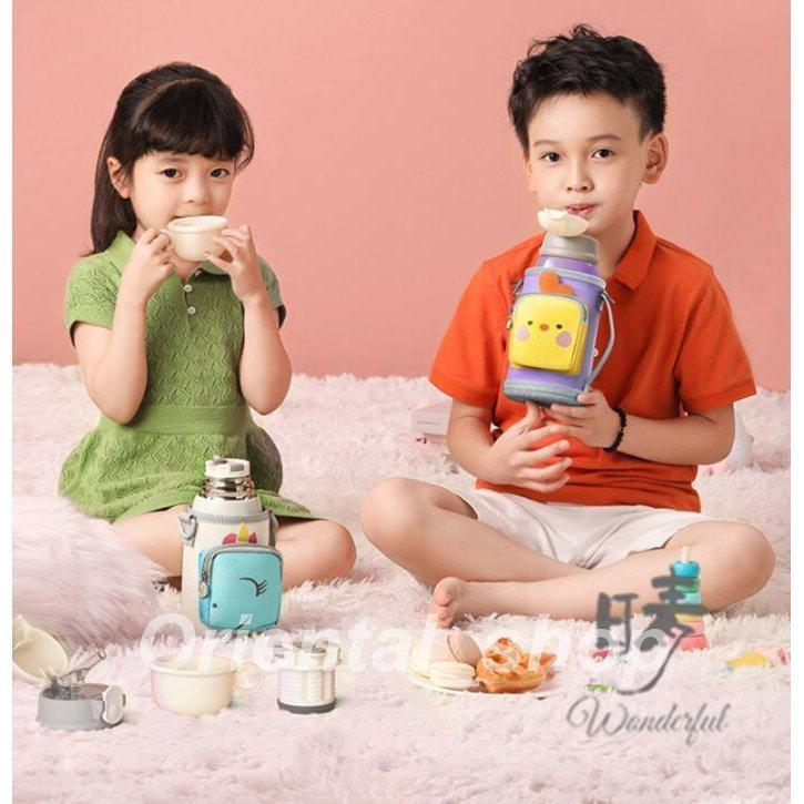 魔法瓶 子供用 ストロー 2ways 保冷 保温 直飲み 激安通販専門店 550ml 大容量 可愛い キッズ 男の子 通園 カバー付き 斜めかけ可能 子供 コップ 女の子 水筒 ボトル 通学