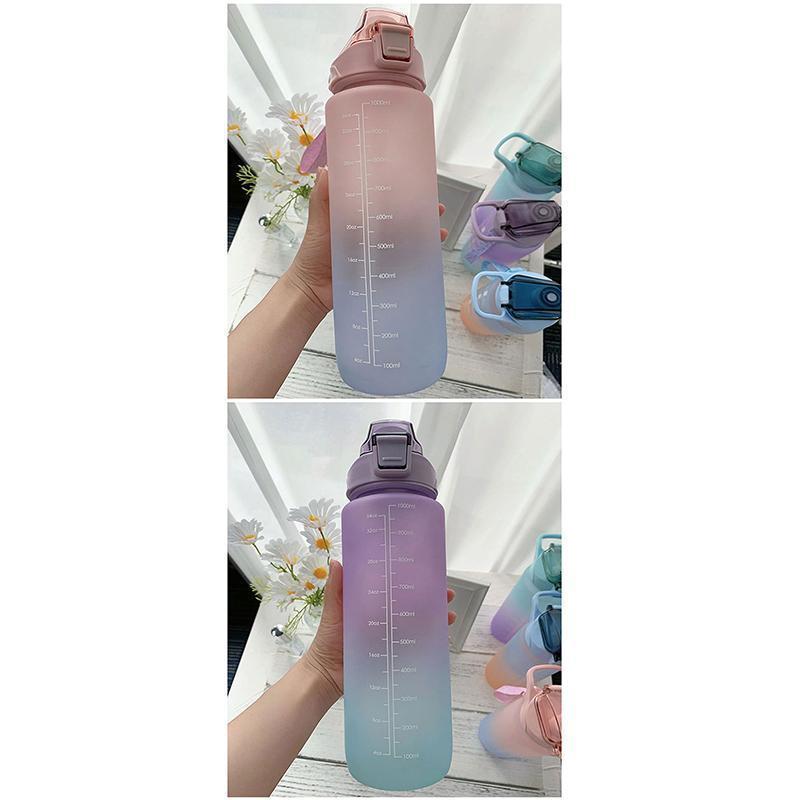 1000ml タイムマーカー付き ウォーターボトル おしゃれ 大容量 水筒 軽量 ストロー付き かわいい 目盛り 1リットル スポーツボトル 直飲み｜oriental-shop｜13