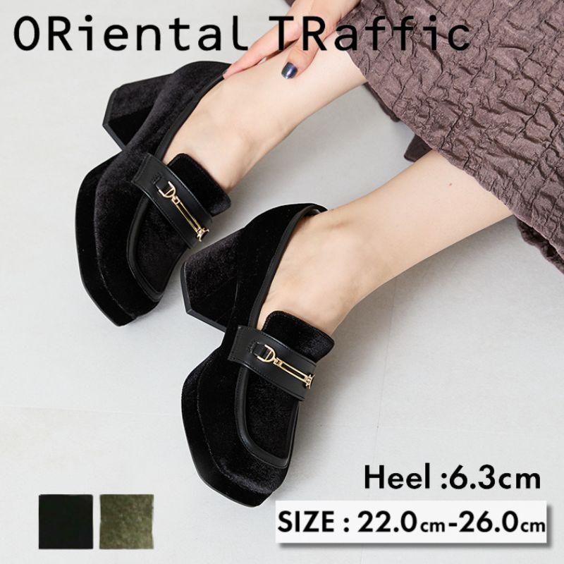 ORIENTALオリエンタル ストラップローファー 7 1/2 ブラック ORiental TRaffic ローファー 型押しバイカラーローファー 31118