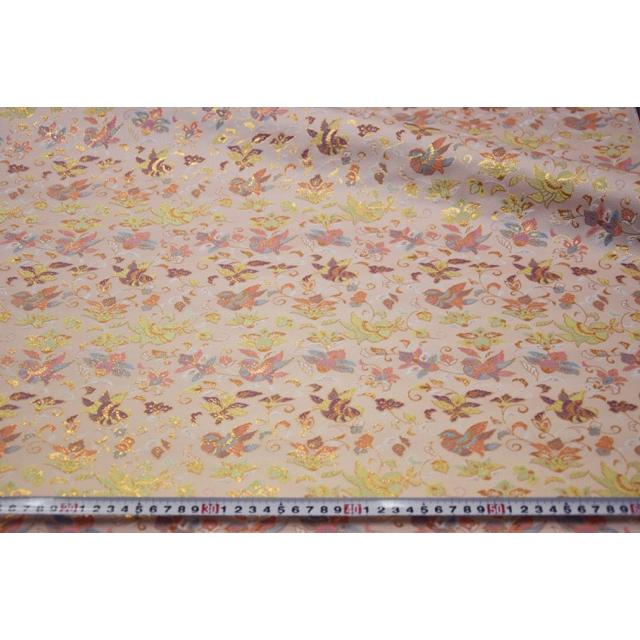 金襴 生地 はぎれ おしどり紋 うすベージュ（30H2-W） 手芸,人形