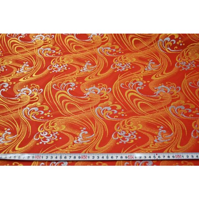 金襴 生地 布 はぎれ 金銀 波しぶき 赤 人形,手芸,インテリア