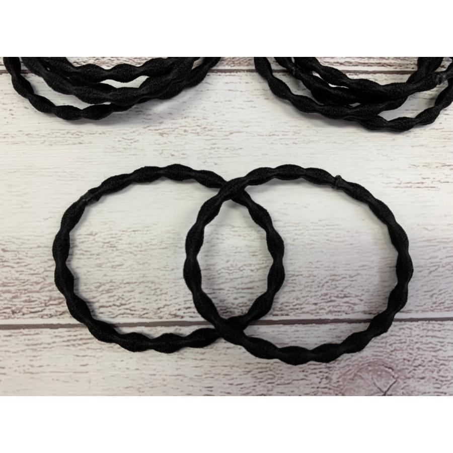 ヘアゴム リングゴム プードル 太 100本 黒 茶 ブラック ブラウン 跡が