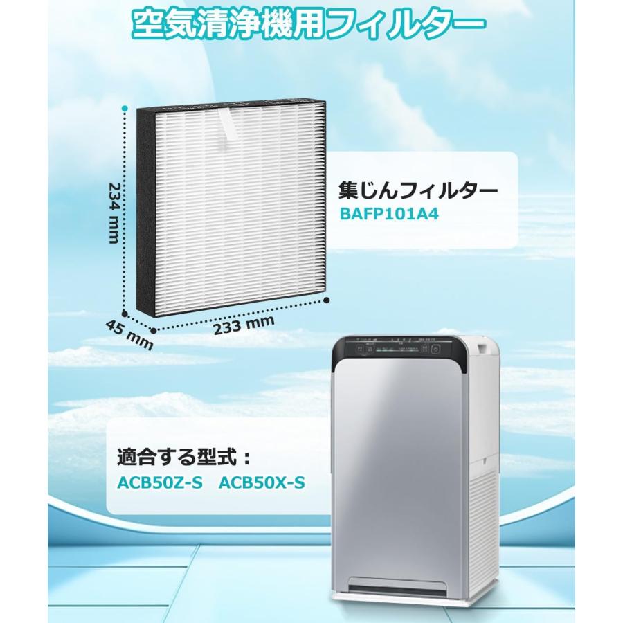 ダイキン（DAIKIN） bafp101a4 互換品 抗菌HEPA 集塵フィルター