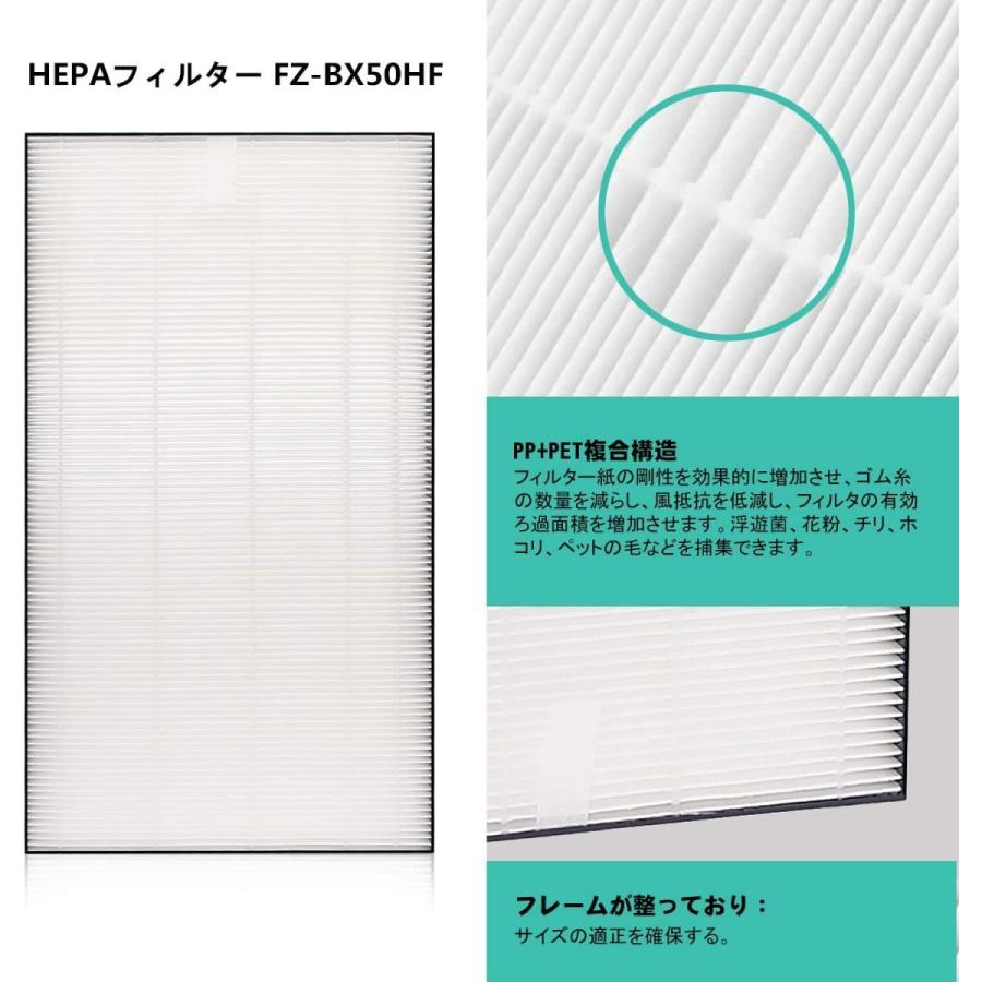 加湿空気清浄機用 FZ-BX50HF 脱臭フィルター FZ-B50DF 集じんフィルター HEPA 交換用 非純正 FZ-Y80MF 加湿フィルター 互換 FZY80MF FZ-AG01k1 4点セット｜orige｜04