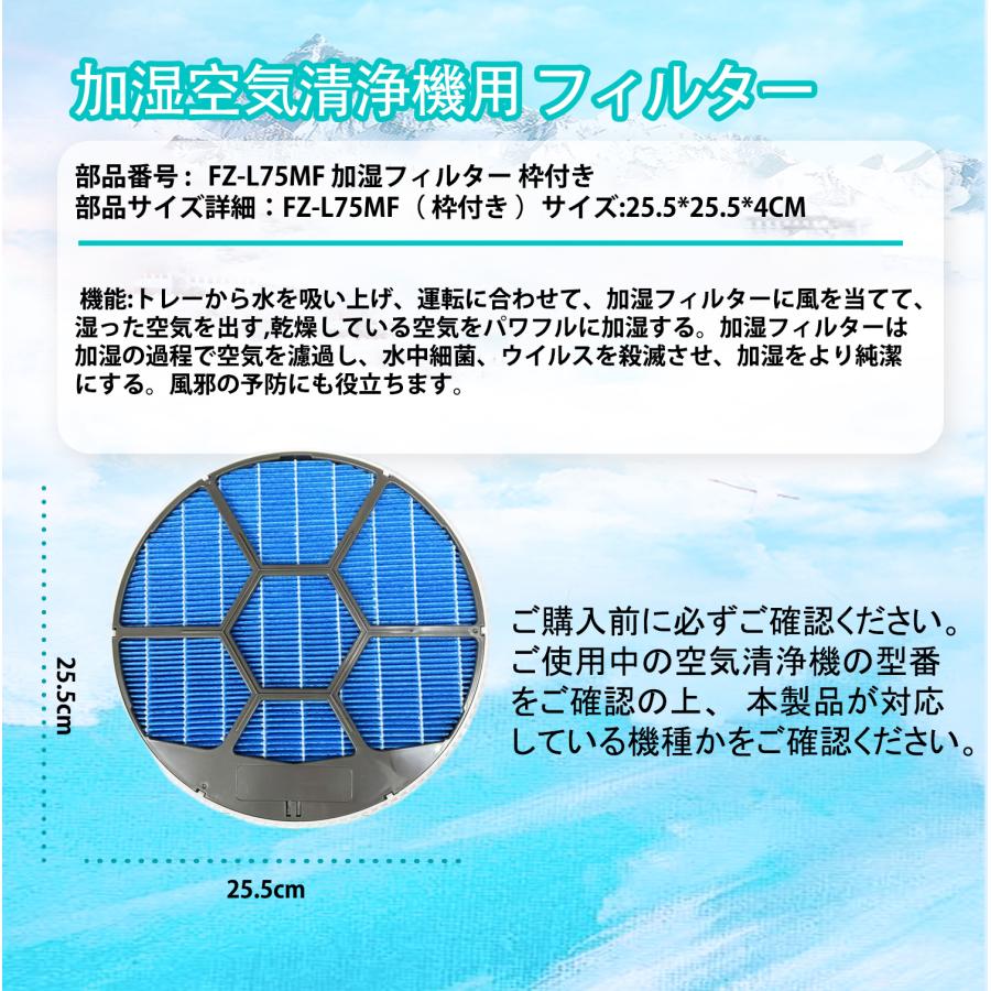 【美品】SHARP　加湿空気清浄機　フィルター付き シャープ用 加湿空気清浄機フィルター FZ-L75MF 枠付き FZ-AG01K1 Ag+