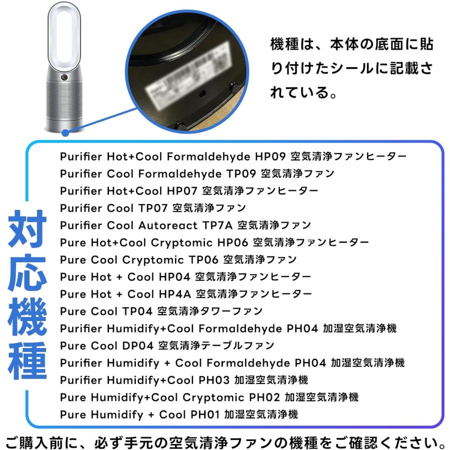 ダイソン(dyson)互換一体型リサイクルグラスHEPA・活性炭フィルターPH04 PH03 HP07 TP07 TP7A PH01 TP04 DP04 非純正空気清浄機フィルタ― 2点セット｜orige｜02