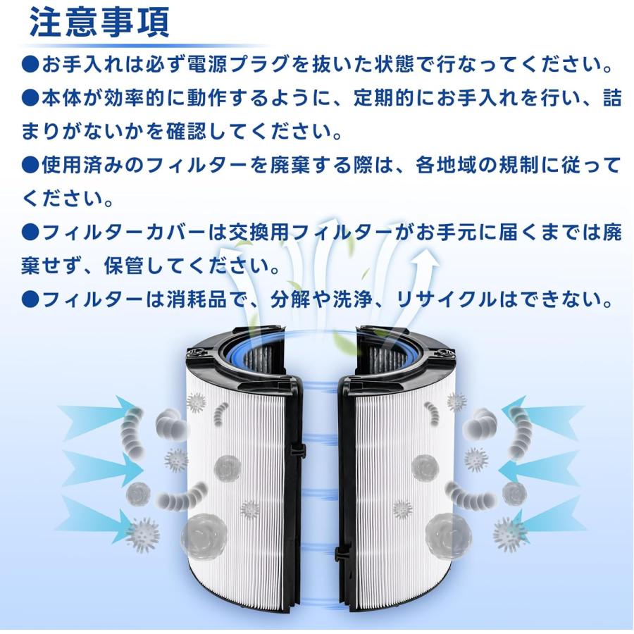 ダイソン(dyson)互換一体型リサイクルグラスHEPA・活性炭フィルターPH04 PH03 HP07 TP07 TP7A PH01 TP04 DP04 非純正空気清浄機フィルタ― 2点セット｜orige｜07