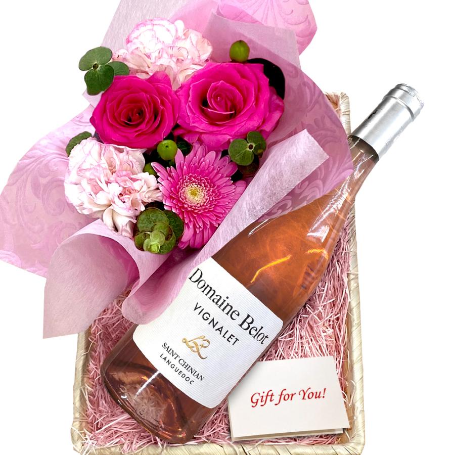 誕生日 プレゼント 女性 ワイン プレゼント 花 ギフト ロゼ ピンク 生花 フラワーアレンジメント フランス ボルドー お祝い Og35 31b804 ワインとギフトの専門ストア 通販 Yahoo ショッピング