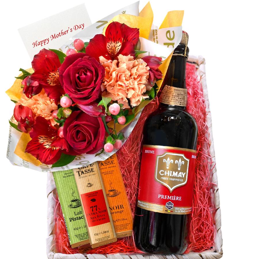 母の日 2026 お花とビール スイーツセット【専用ラッピング メッセージ