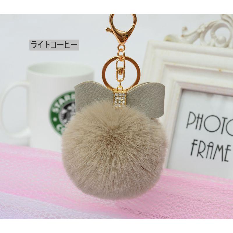 送料無料 バッグチャーム ファーボール キーホバッグ ポーチ