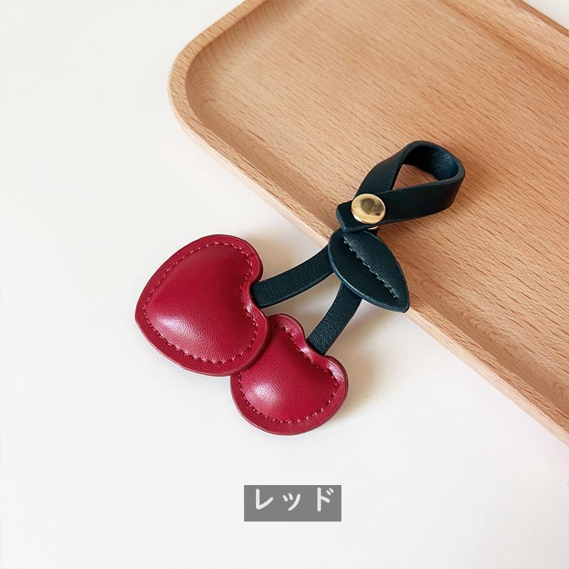 バッグチャーム ダックスフントチャーム さくらんぼ レザー 皮