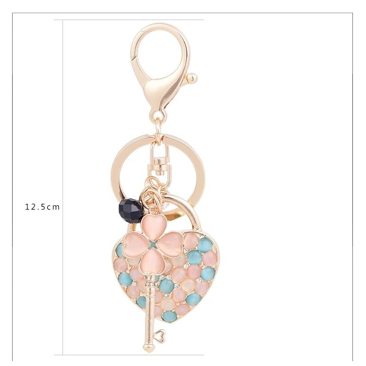 バッグチャーム タッセル 四葉 ハートロック キーホルダー
