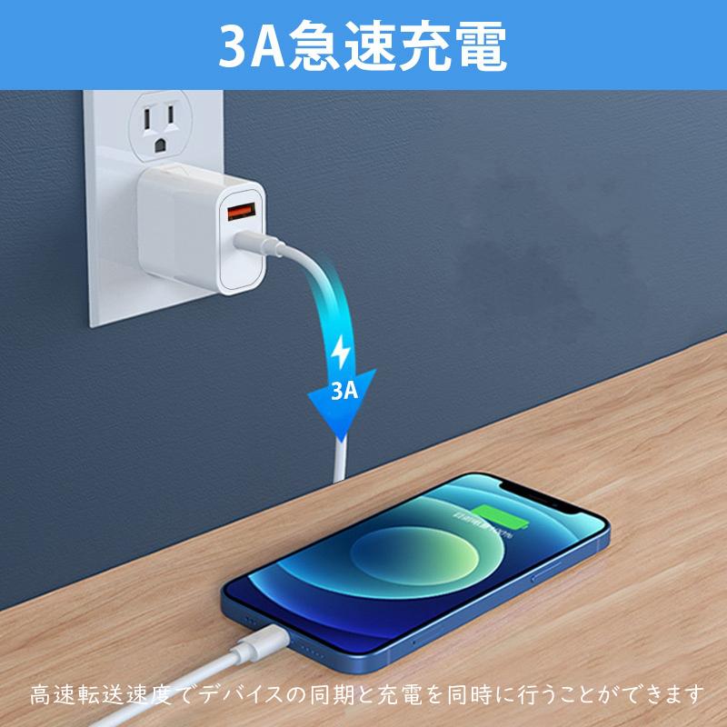 iPad APPLE認証品 20W 2ポート type-C PD急速充電器 iPhone 14