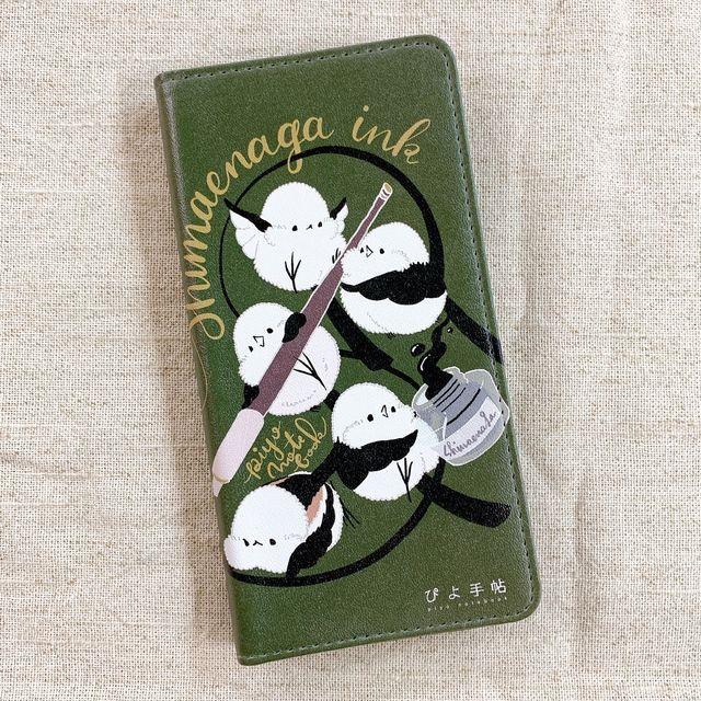 手帳型スマートフォンケース ペンギン ぴよ手帖シリーズ「シマエナガの