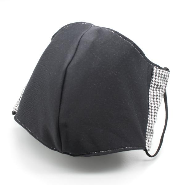 千鳥格子柄 かっこいい おしゃれ 手作りマスク ゴム紐付き 大人用 布