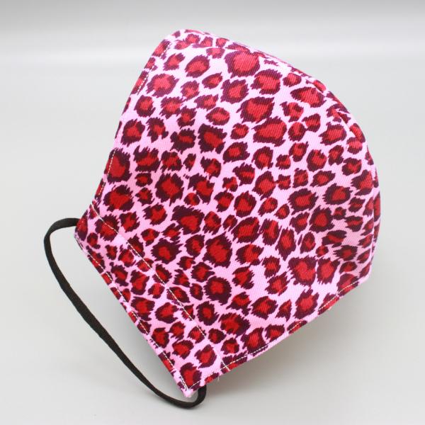 ひょう柄 刺繍 キスマーク おしゃれ 裏ガーゼ ファッションマスク