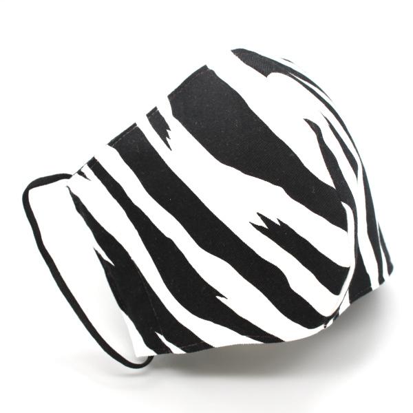 ゼブラ柄　かっこいい　おしゃれ　手作りマスク　ゴム紐付き　大人用 布マスク |  | 01