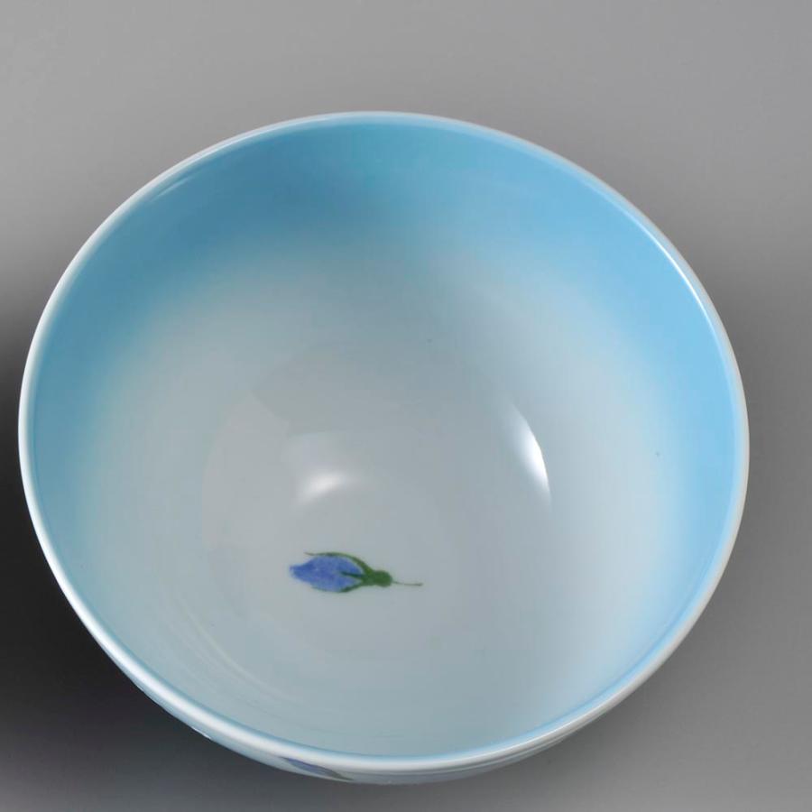 名入れ ペアギフト SXX 有田焼 ミニローズ 茶碗 ブルー レッド 2点 木