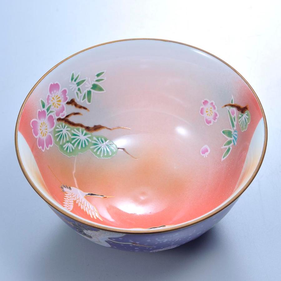 名入れ ギフト SXX 有田焼 開運 赤富士 松竹梅鶴 茶碗 紫 木箱入り