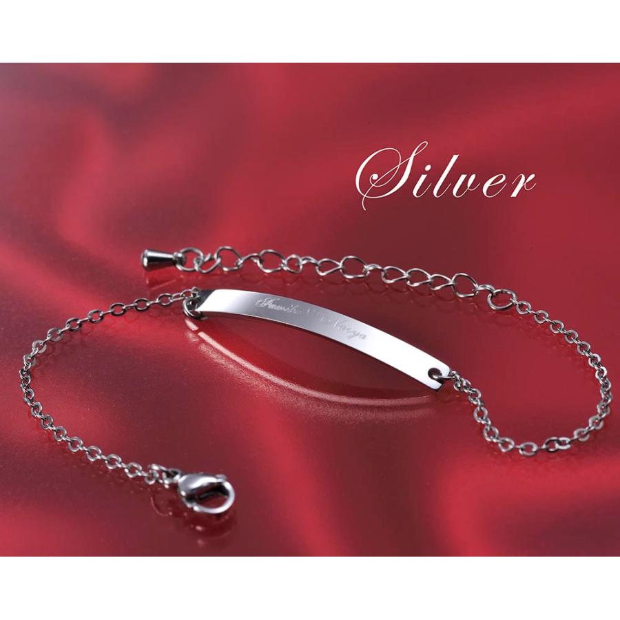 YH 名入れ MXX ペアアクセサリーセット ブレスレット シンプルプレートチェーンブレスレット 2点 |  | 19