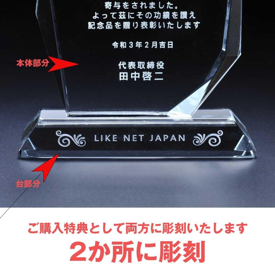 名入れ ギフト SXX インテリア雑貨 変形六角クリスタル 高級盾 : 名