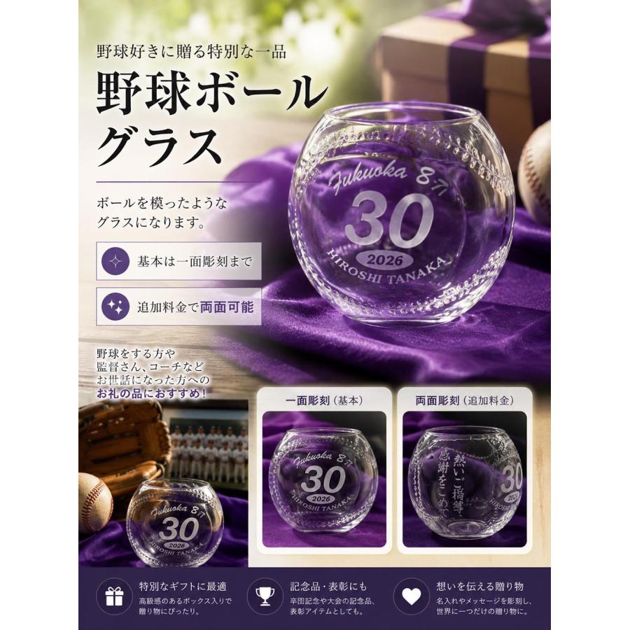 名入れ ギフト SXX グラス 野球ボール型硝子コップ ギフトBOX入り |  | 01