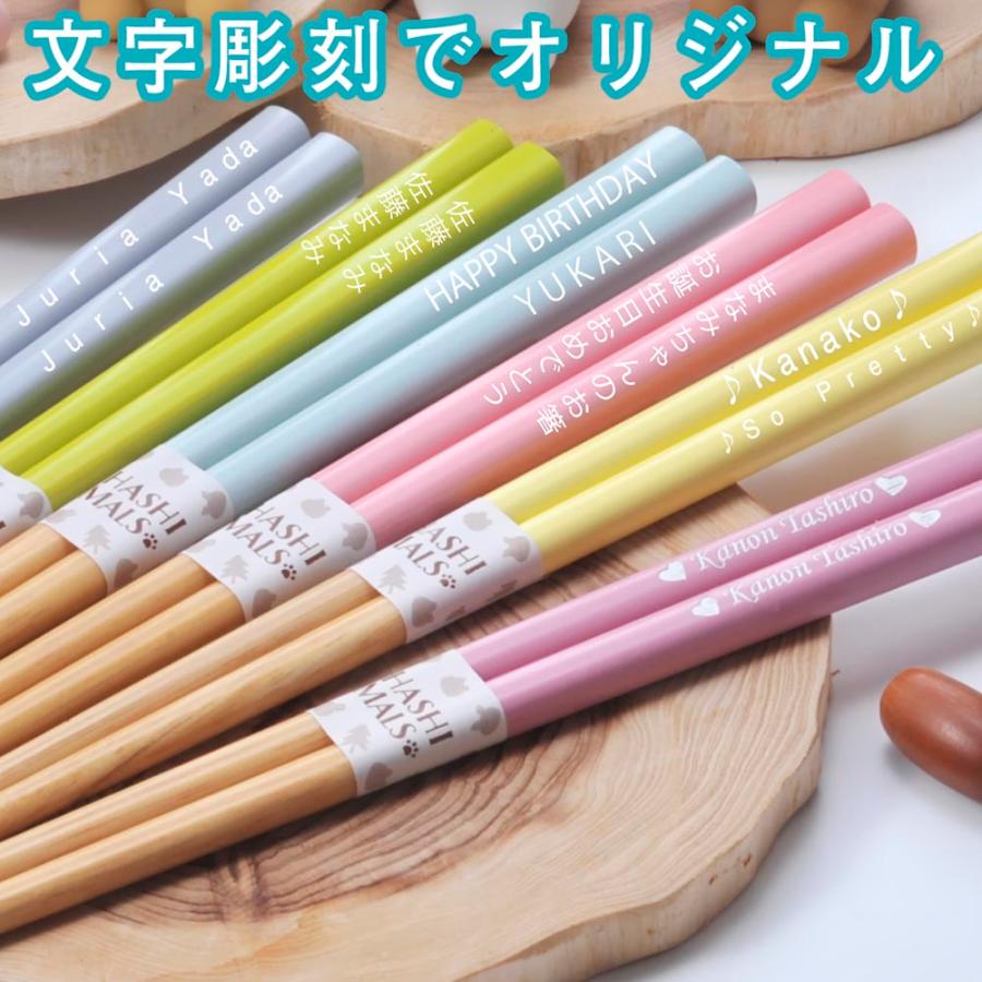 名入れ ギフト LXX 箸セット HASHIMALS 日本製 箸 21cm と アニマル