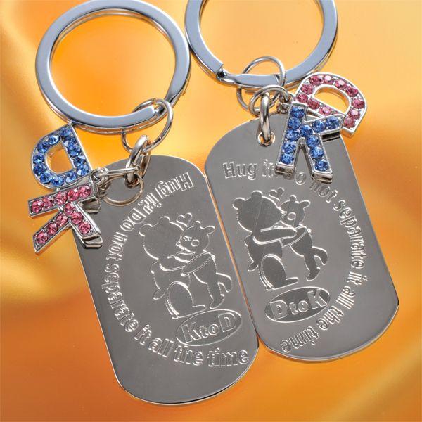 ペア プレゼント カップル キーホルダー 名入れ ギフト キーリング Idプレートキーリングペアセット Hug Bear 21福袋