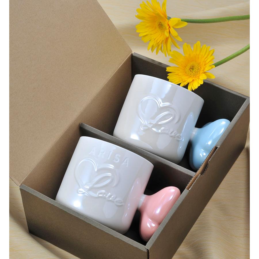 名入れ ギフト SXX ペアマグカップセット ぷっくりリボンマグカップ