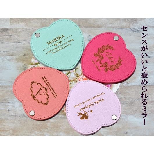 入れ ギフト LXX コンパクトミラー レザー スライド オープンハート
