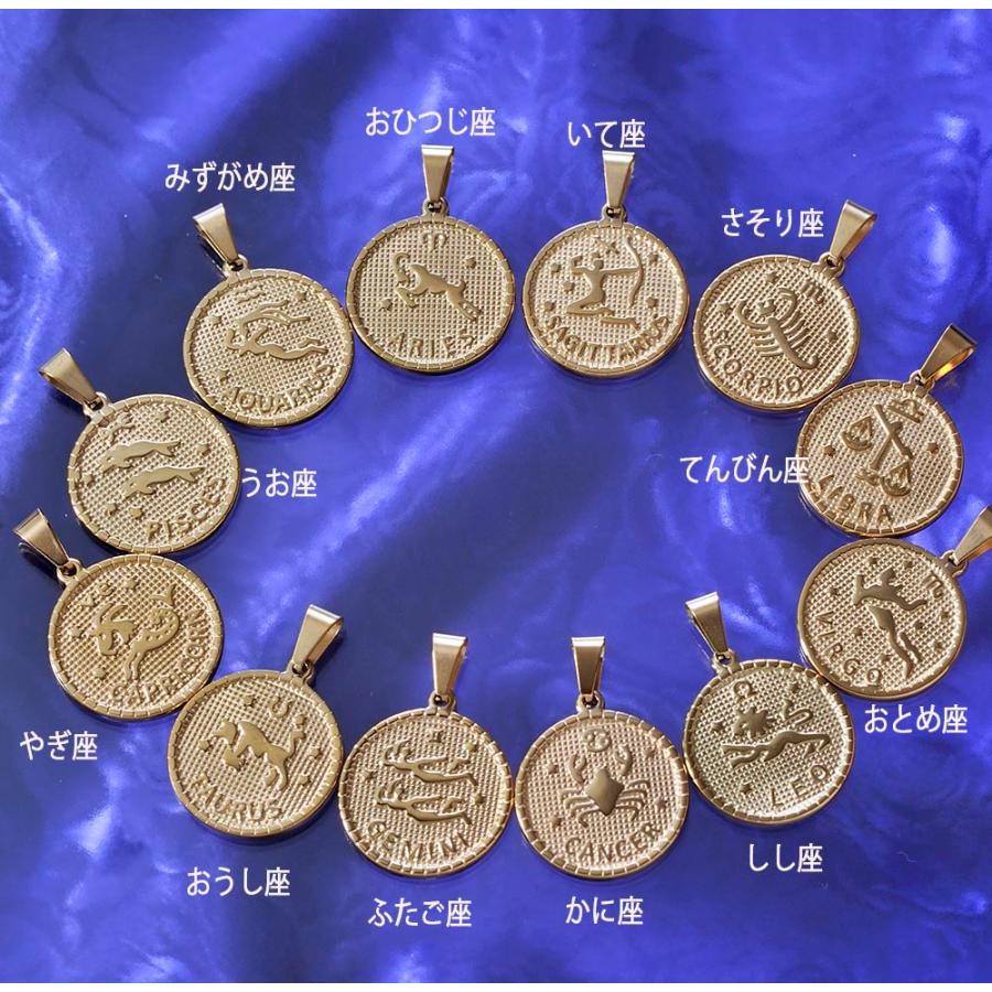 名入れ ギフト MXX ネックレス 星座コインプレートペンダント : 名入れ
