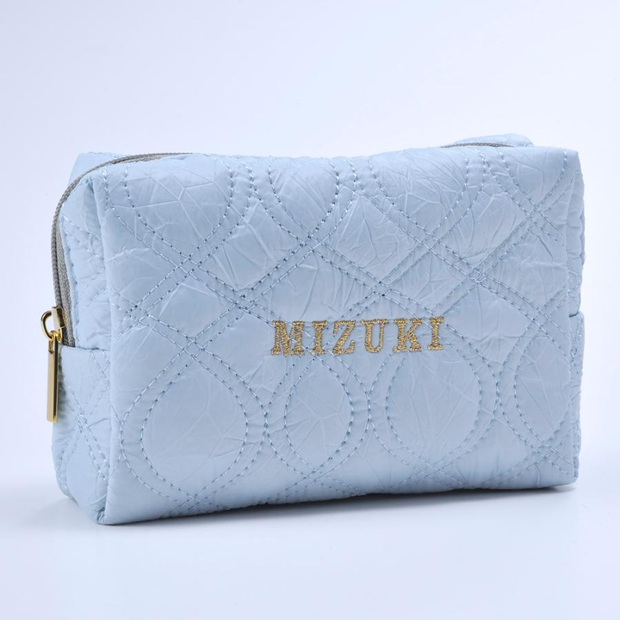 名入れ ギフト CXX ポーチ ウェーブステッチキルティングポーチ : 名