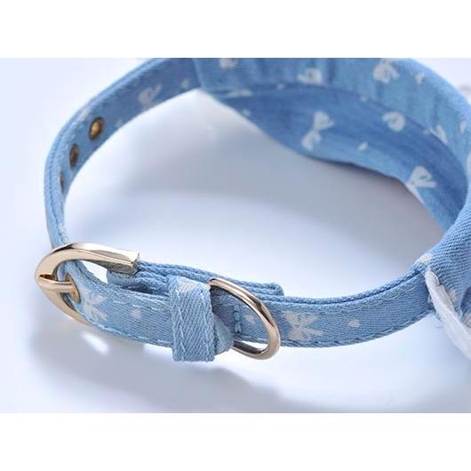 名入れ ペット 子犬用 室内犬用 ファブリック 首輪 ネーム刺繍入り