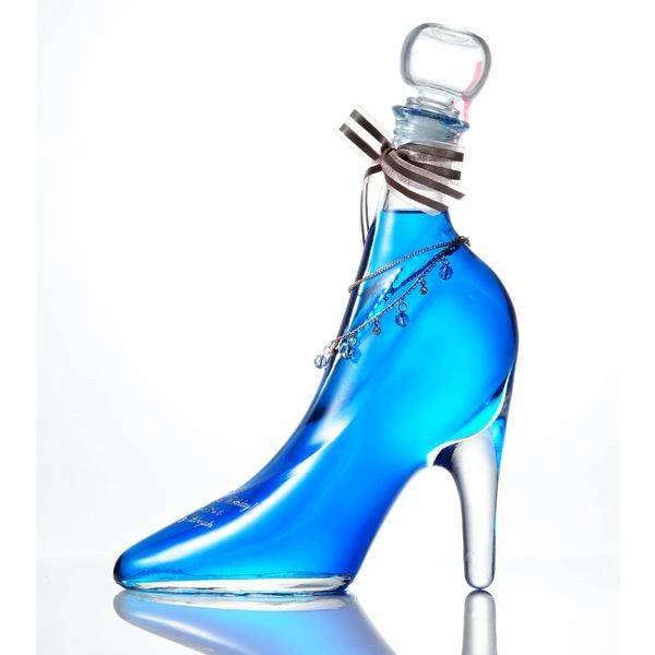 母の日 開店祝い 誕生日プレゼント 硝子の靴 名入れ プロポーズ ハーバリウム 瓶 シンデレラシュー 女性 彼女 告白 ブルーキュラソー ガラスの靴