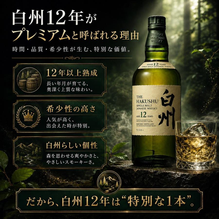サントリー シングルモルトウイスキー 白州 名入れ ギフト SXX 酒 12年